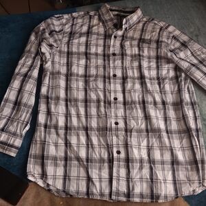 Harley Davidson Men's Plaid Shirt - Black and White XL